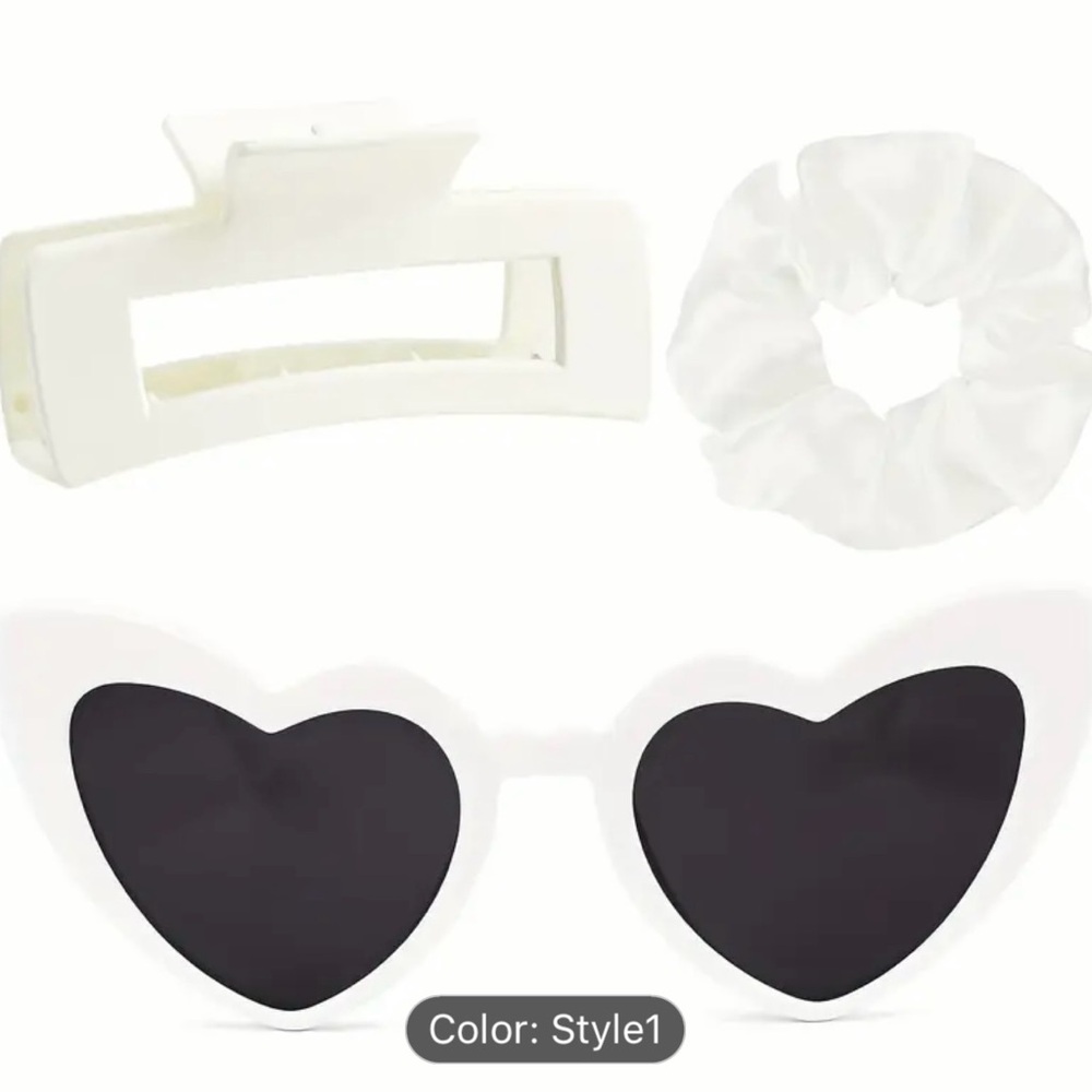 Bridal Heart-Shaped Sunglasses with Hair Accessories